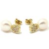 Pendientes oro blanco diamantes perlas