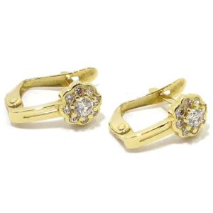 Pendientes oro amarillo 18 circonitas