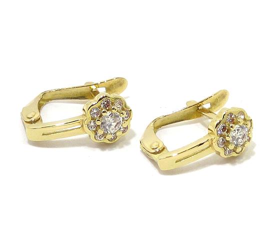 Pendientes oro amarillo 18 circonitas