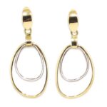 Pendientes oro amarillo/blanco colgantes