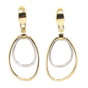 Pendientes oro amarillo/blanco colgantes