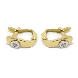 Pendientes oro amarillo/blanco circonitas