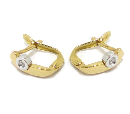 Pendientes oro amarillo/blanco circonitas
