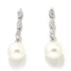 Pendientes oro blanco diamantes perlas