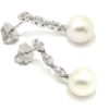 Pendientes oro blanco diamantes perlas