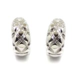 Pendientes oval curvos damero oro blanco