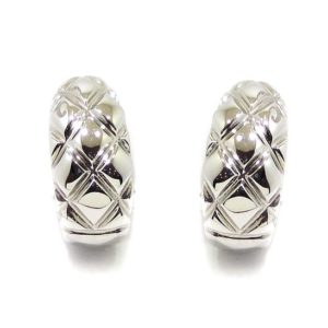 Pendientes oval curvos damero oro blanco