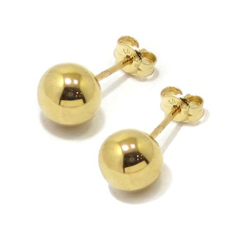 Pendientes redondos bola oro amarillo