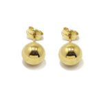 Pendientes redondos bola oro amarillo
