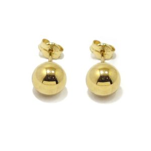 Pendientes redondos bola oro amarillo