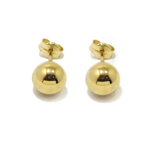 Pendientes redondos bola oro amarillo