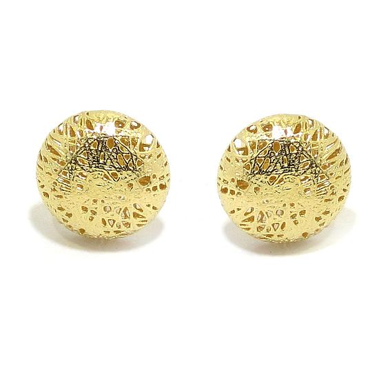 Pendientes redondos tejido oro amarillo