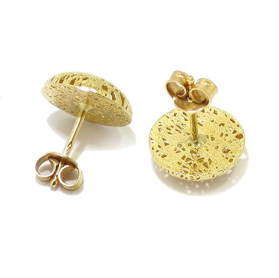 Pendientes redondos tejido oro amarillo