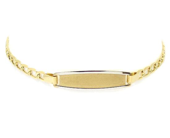 Pulsera identidad oro amarillo 180mm