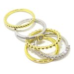 Anillo plata bicolor combo diferentes