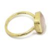 Anillo plata dorada cuarzo rosa cuadrado