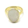 Anillo plata dorada ovalo piedra luna