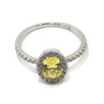 Anillo plata circonita canary oval