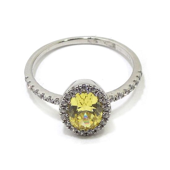 Anillo plata circonita canary oval