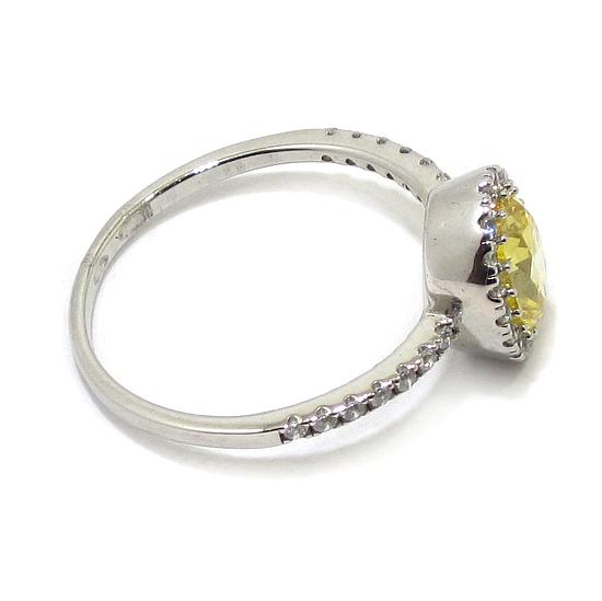 Anillo plata circonita canary oval