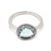 Anillo plata ovalo cristal azul circonitas