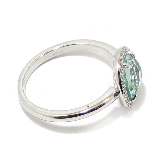 Anillo plata ovalo cristal azul circonitas