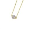 Collar plata dorada saturno circonitas bajo rodio