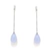 Pendientes largos calcedonia oro blanco
