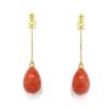 Pendientes largos coral oro amarillo