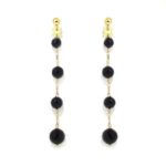 Pendientes largos onix oro amarillo