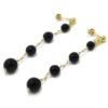 Pendientes largos onix oro amarillo