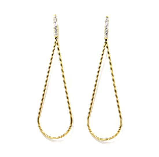 Pendientes largos oro amarillo