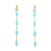 Pendientes largos pasta turquesa oro