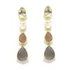 Pendientes plata dorada amatista piedra luna