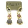Pendientes plata dorada amatista piedra luna