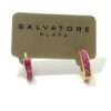 Pendientes plata dorada aro jade rosa