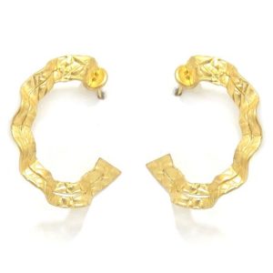 Pendientes plata dorada satinada grafiada