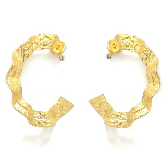 Pendientes plata dorada satinada grafiada