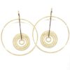 Pendientes plata dorada aros diamantados