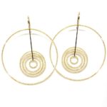 Pendientes plata dorada aros diamantados