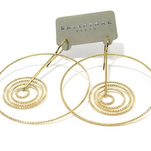Pendientes plata dorada aros diamantados