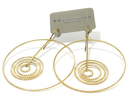 Pendientes plata dorada aros diamantados