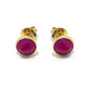 Pendientes plata dorada cianita facetada