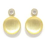 Pendientes plata dorada circulo circonitas