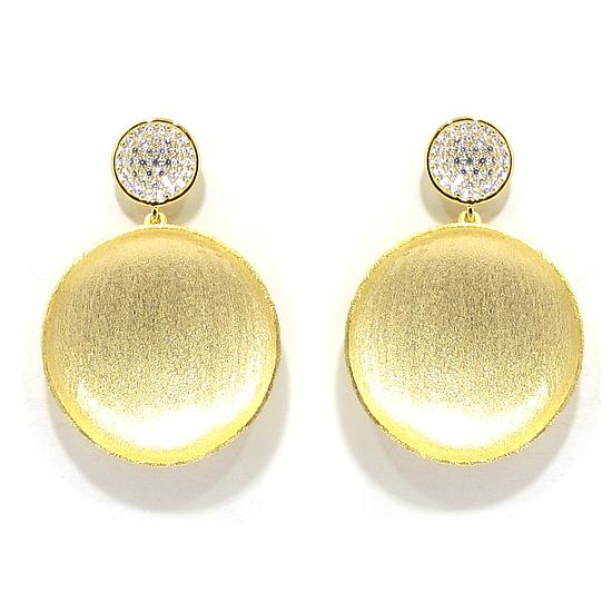 Pendientes plata dorada circulo circonitas