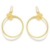 Pendientes plata dorada aro satinado