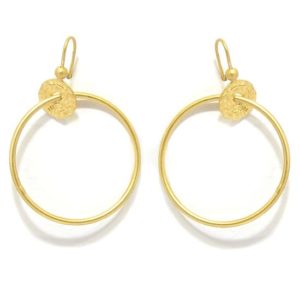 Pendientes plata dorada aro satinado