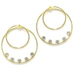 Pendientes plata dorada dos aro circonitas