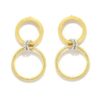 Pendientes plata dorada dos circulo colgantes