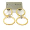 Pendientes plata dorada dos circulo colgantes